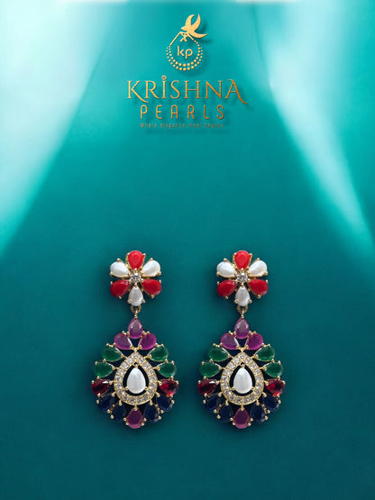 Empress Navaratna Double Layer Pearls Necklace Set