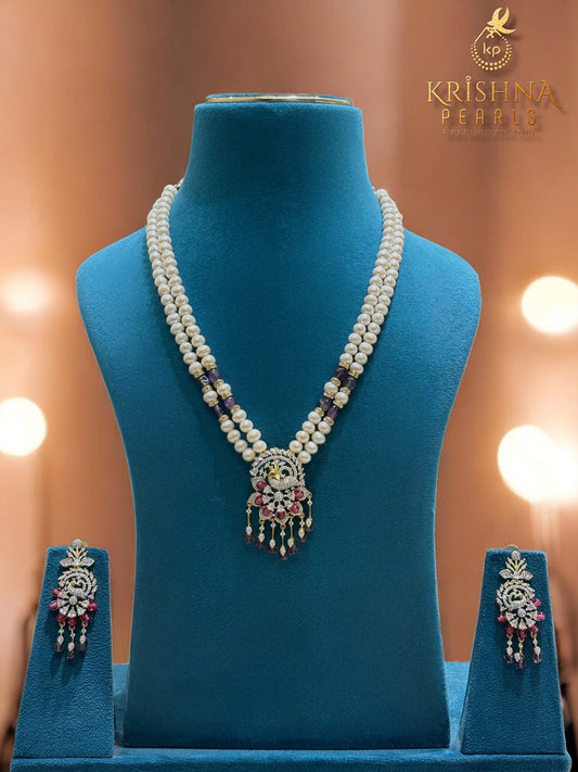 Royal Peacock Blossom Pearls Necklace Set
