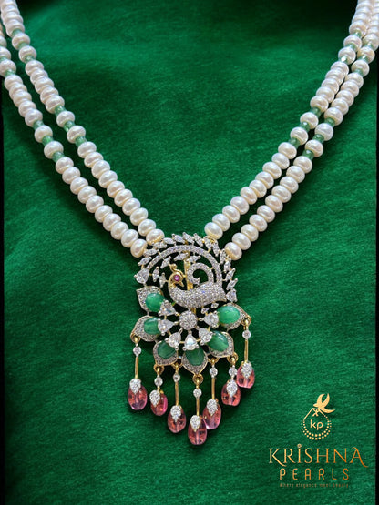 Royal Peacock Blossom Pearls Necklace Set
