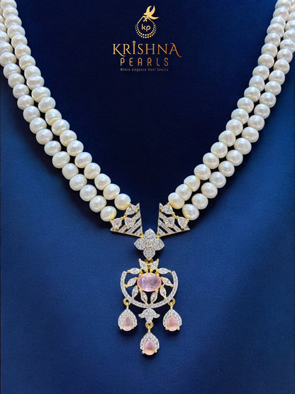 Royal Harmony Twin-Line Rose Quartz Pearls Set