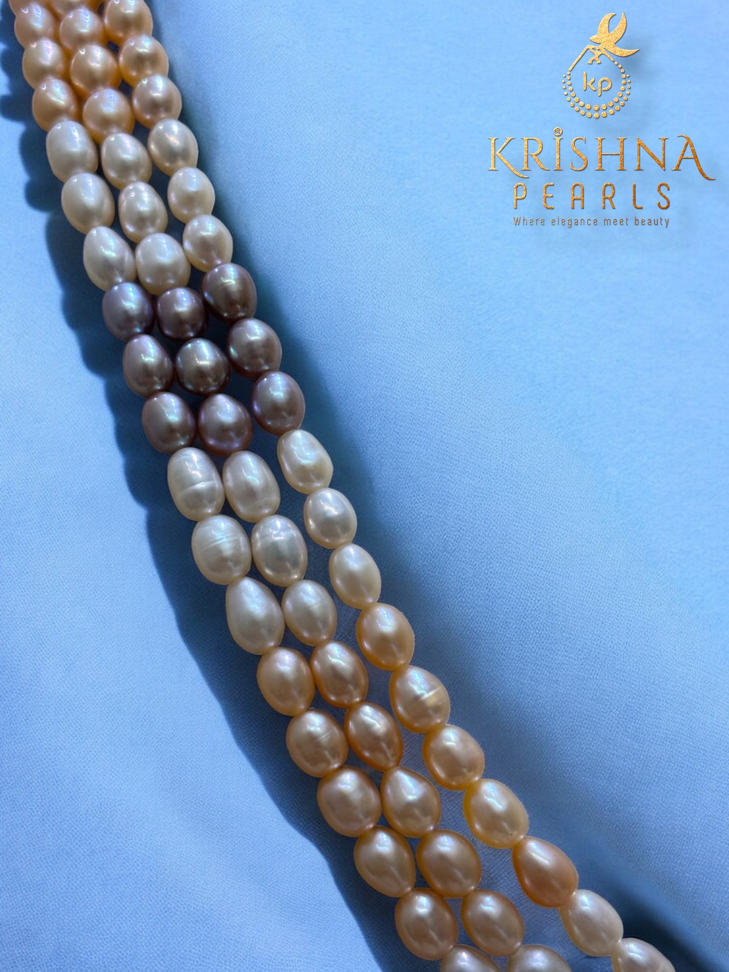 Three Rows MultiColour Pearls Necklace Set