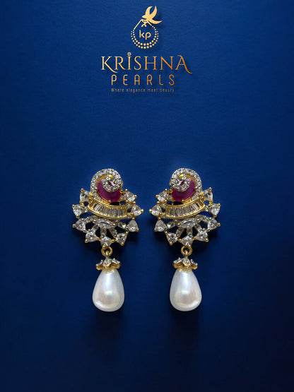 Designer Rubies with Pearl Drops Set