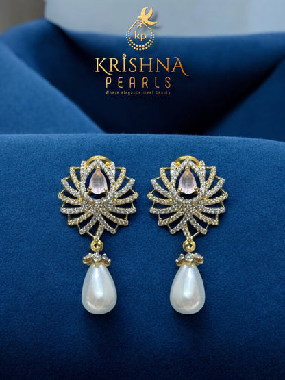 Adorable Rose Quartz Studded Pearls Necklace Set