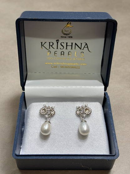 92.5 Silver Pearl Drop Hangings
