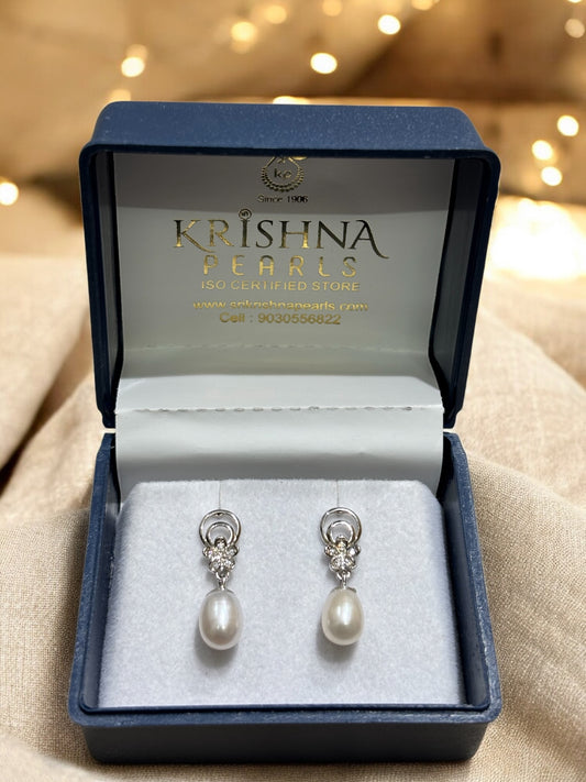 92.5 Silver Adorable Pearl Hangings