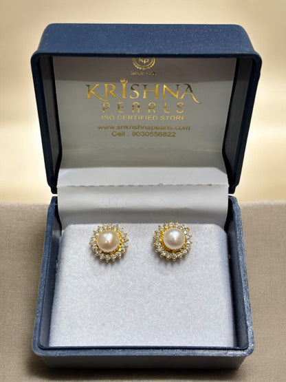 Empress Bloom Pearl Studs