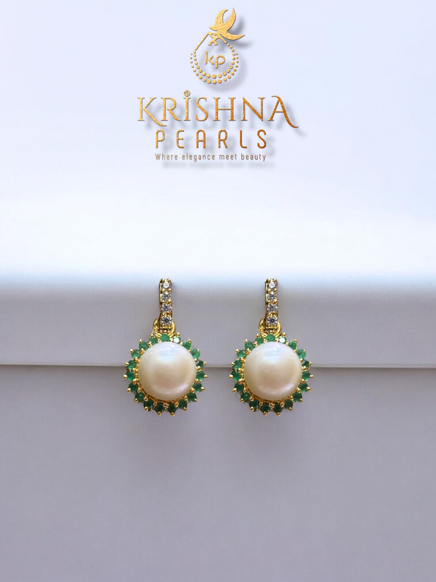 Emerald & Pearls Studded Hangings