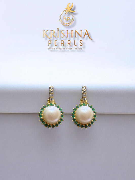 Emerald & Pearls Studded Hangings