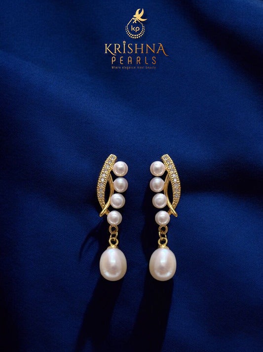 92.5 Post Pin Silver Pearls Studded Hangings