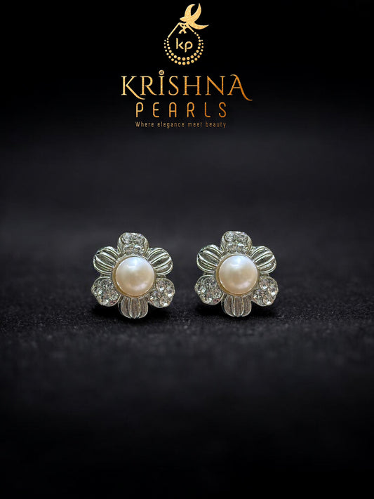 Floral Pearl Studded Earrings