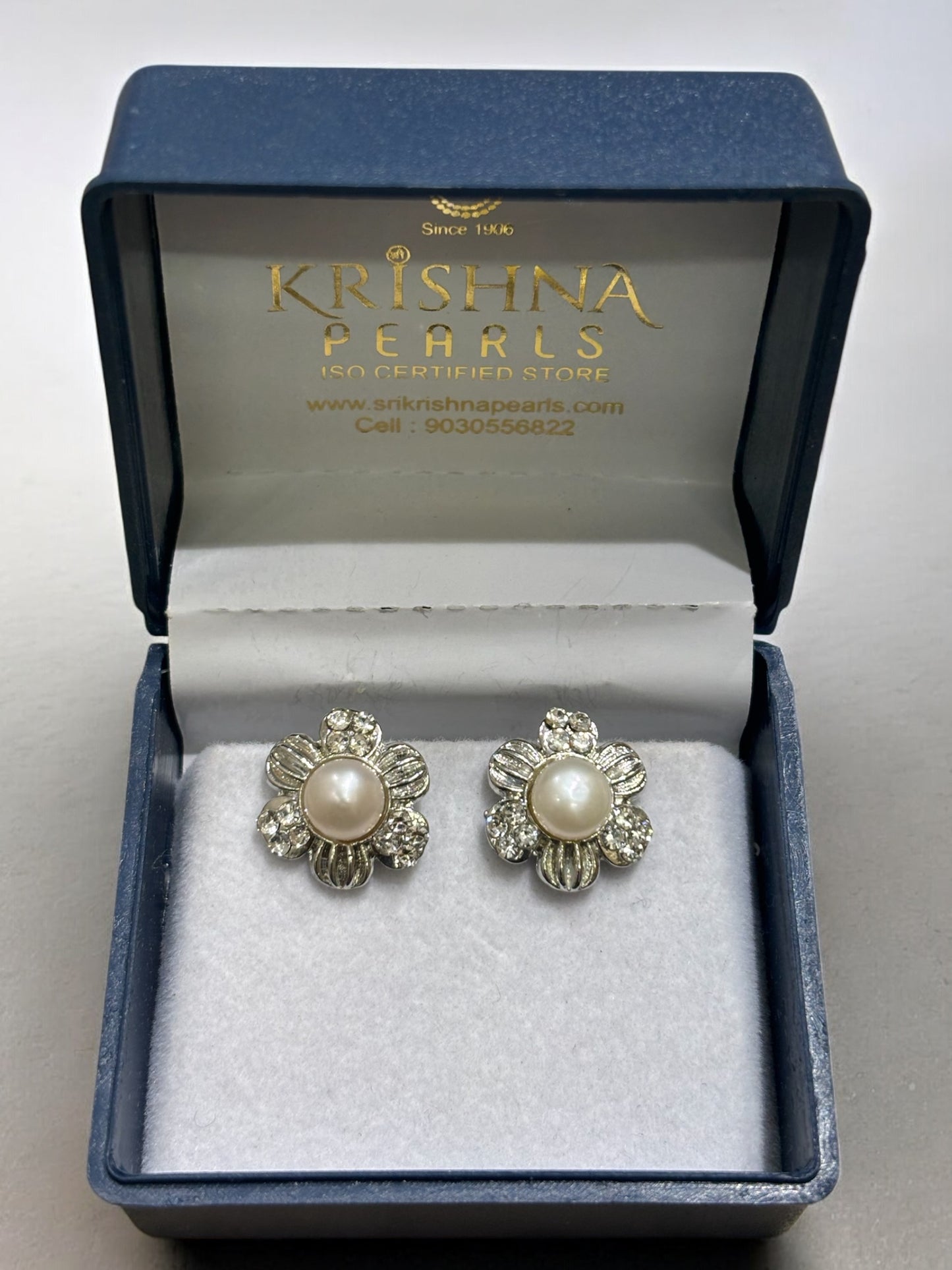 Floral Pearl Studded Earrings