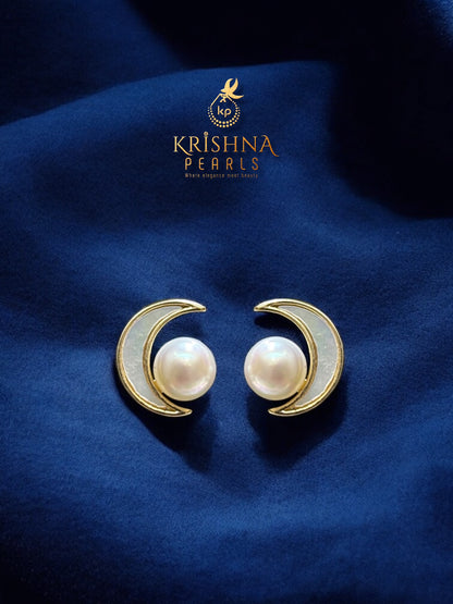 92.5 Silver Post Pin Moonlit Pearls Studs Earrings