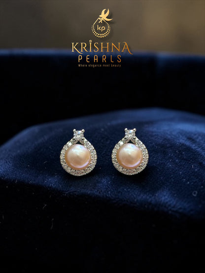 Adorable Pink Pearls Studded Earrings