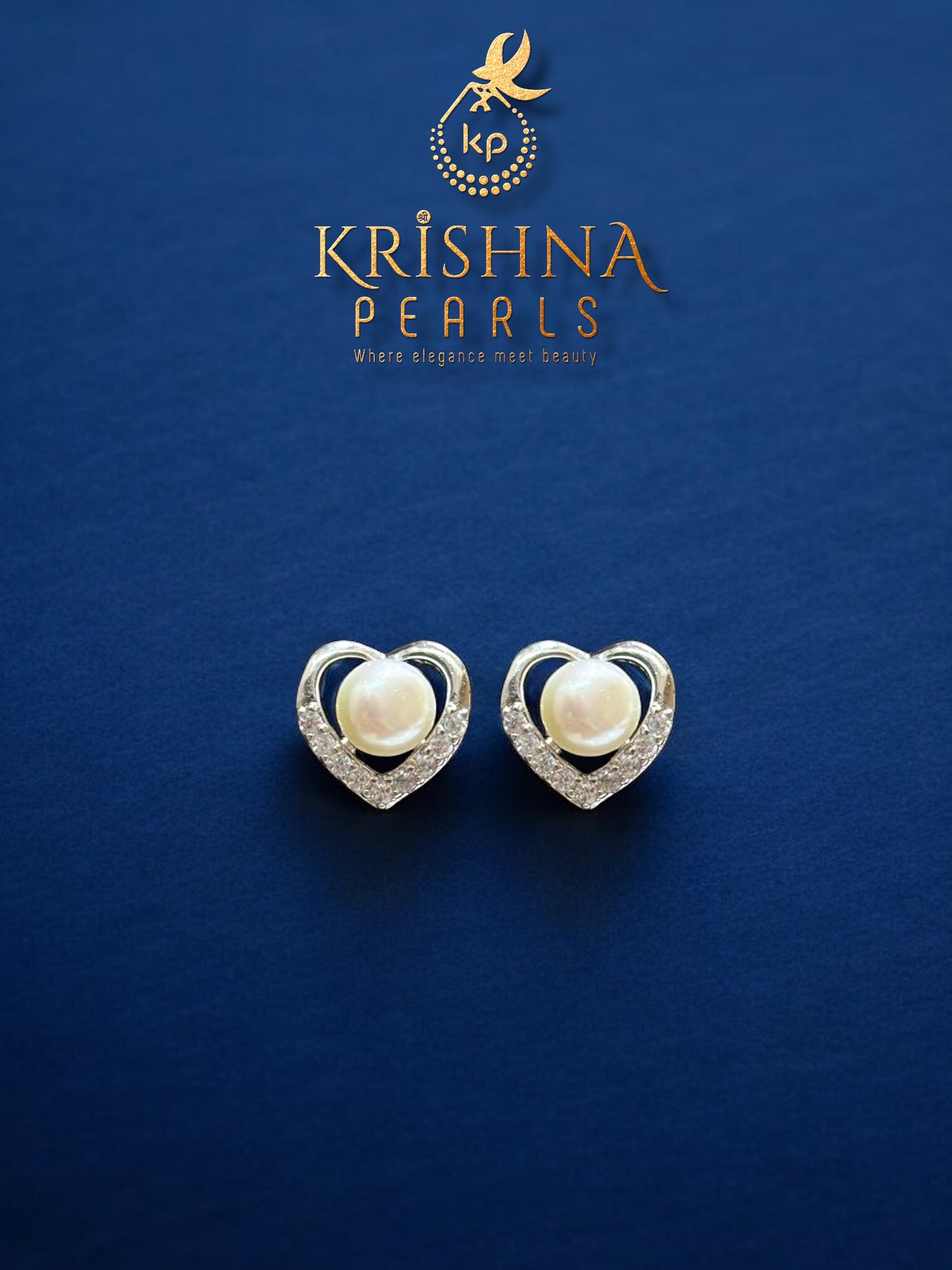 Beautiful Heart Pearl Studded Earring