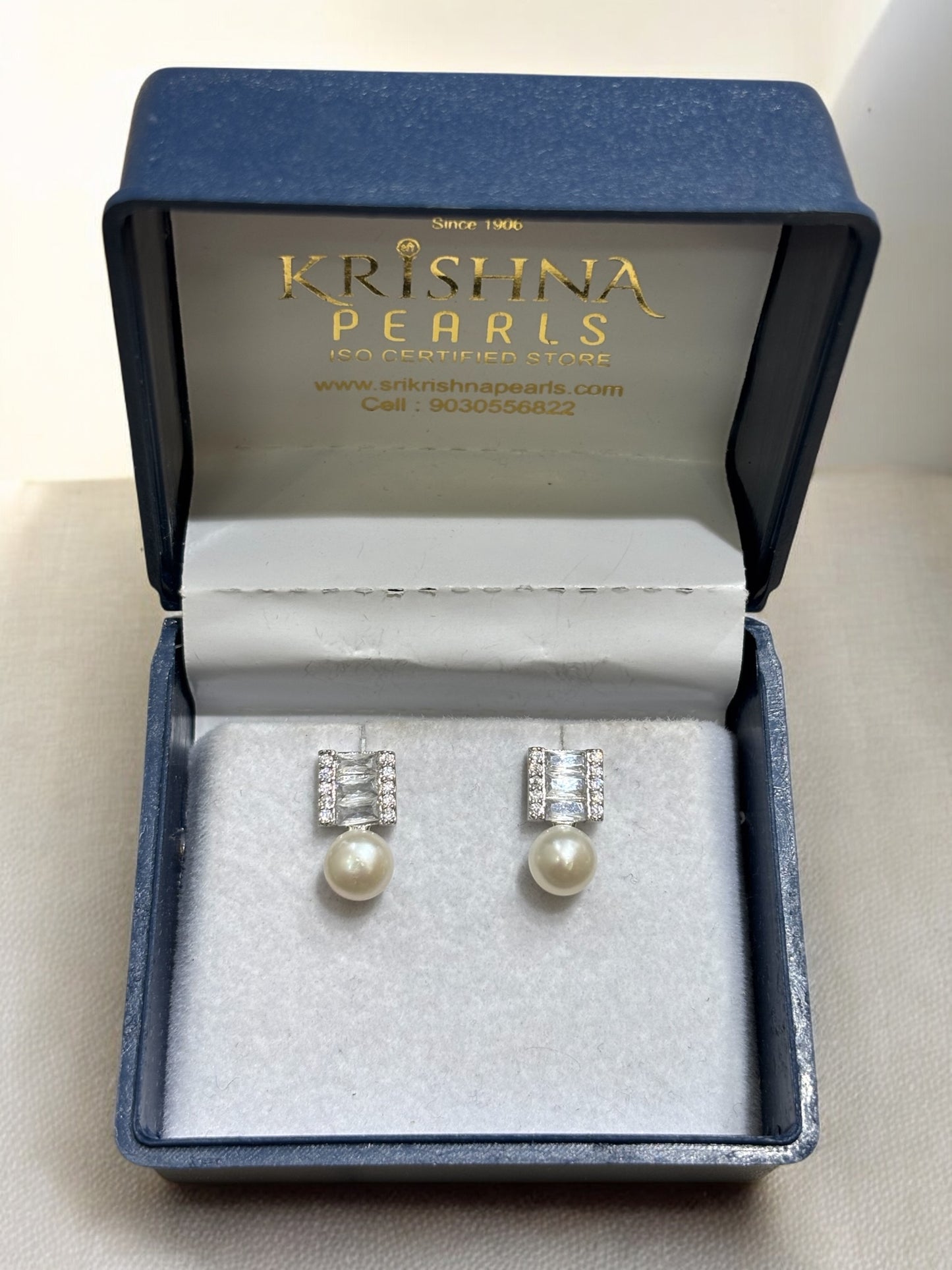 Beautiful Zircon Studded Pearls Earrings