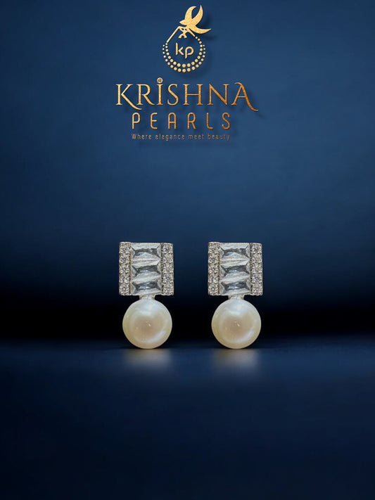 Beautiful Zircon Studded Pearls Earrings