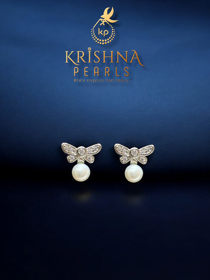Cute Butterfly Pearl Studded Earring