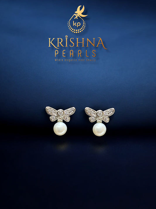 Cute Butterfly Pearl Studded Earring