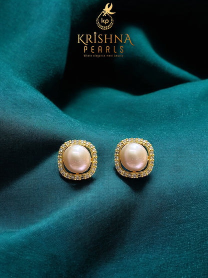 Beautiful Pink Pearls Studded Earrings