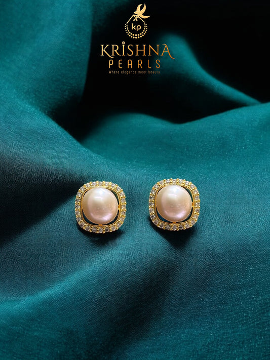 Beautiful Pink Pearls Studded Earrings