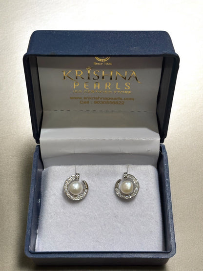 92.5 Silver Post Pin Moonlight Embrace Earrings
