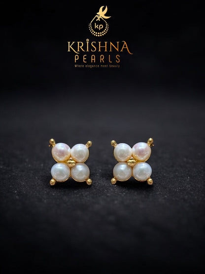 Adorable Lotus Bud Pearls Studs