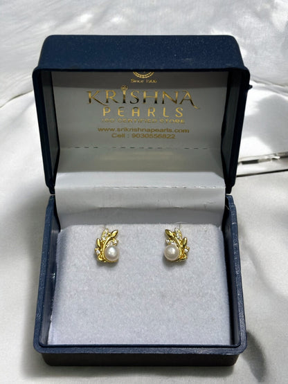 Laurel Pearl Studs