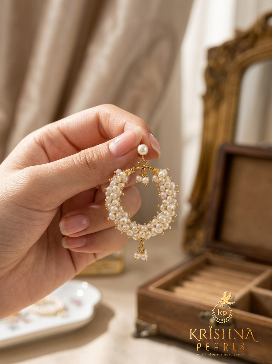Classic Seed Pearls Cluster Hangings