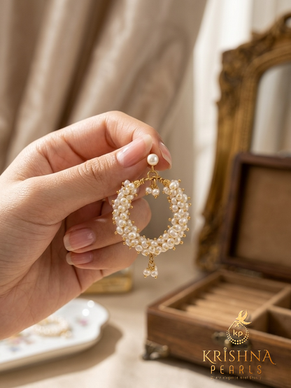 Classic Seed Pearls Cluster Hangings