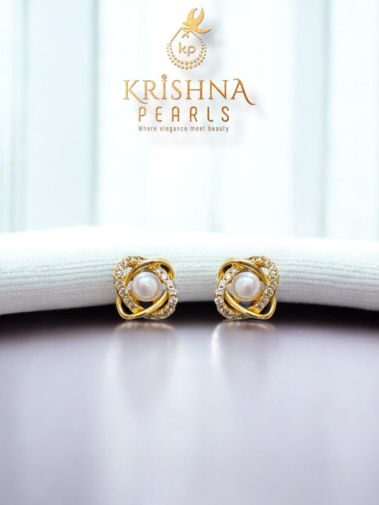 Beautiful Infinity Pearl Studded Earrings