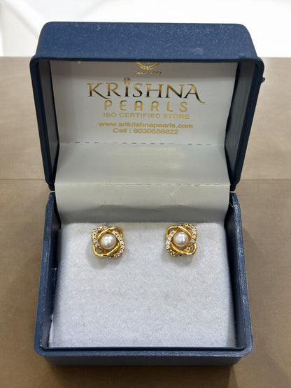 Beautiful Infinity Pearl Studded Earrings