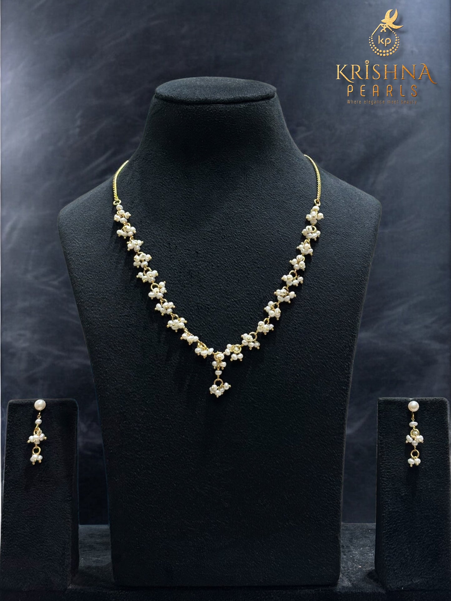 Traditional Seed Pearl Drops Necklace Set