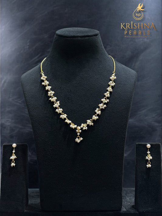 Traditional Seed Pearl Drops Necklace Set