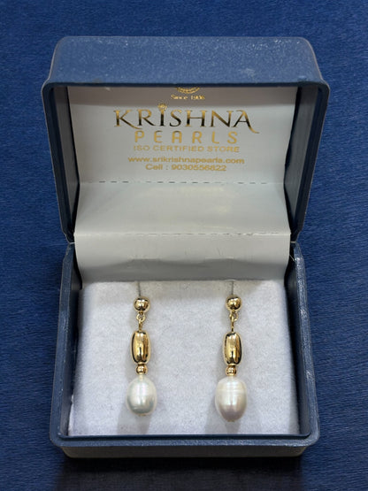 92.5 Silver Post Pin Empress Pearl Drops Hangings