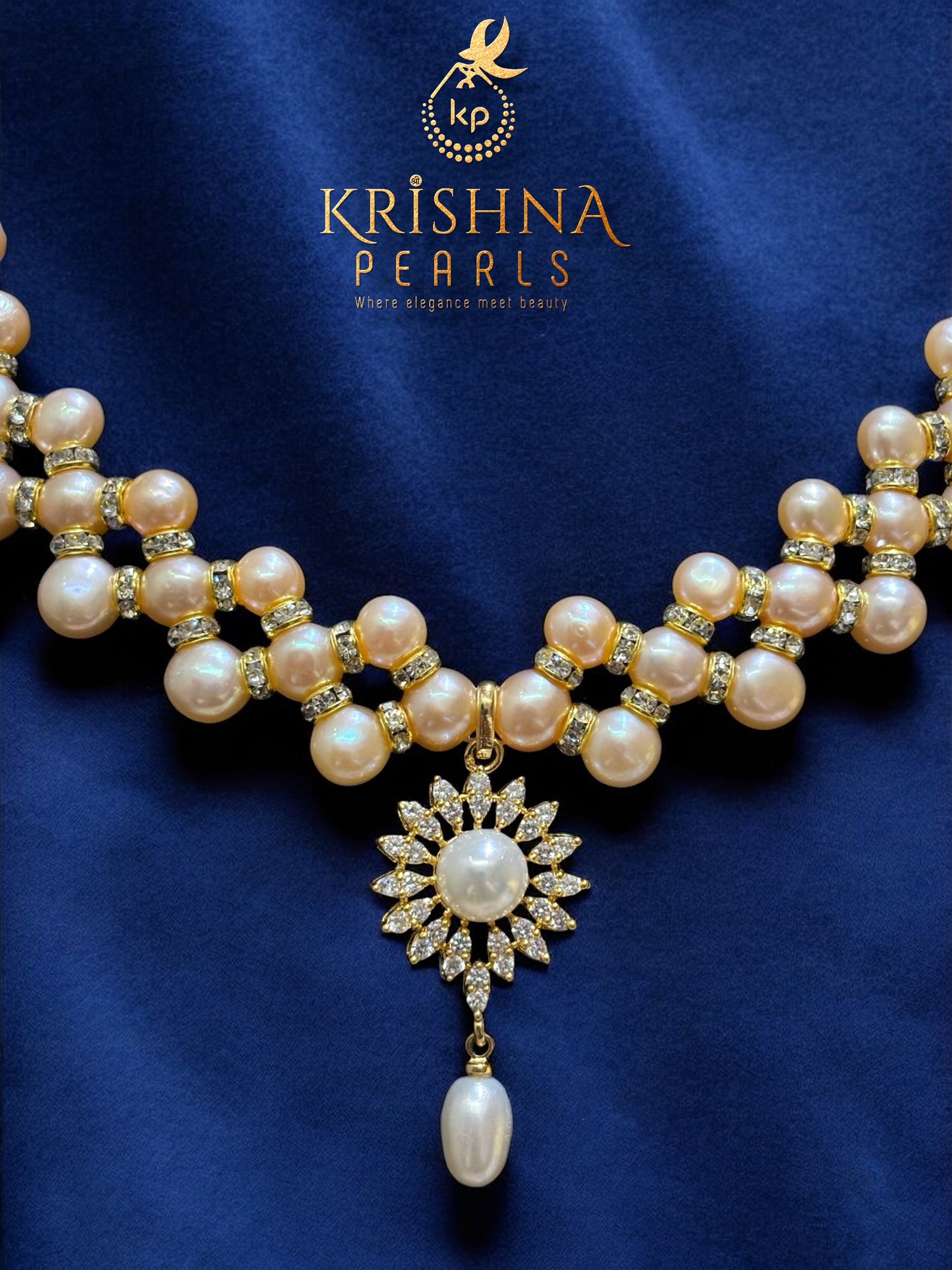 Elegant Button Pearls Necklace Set