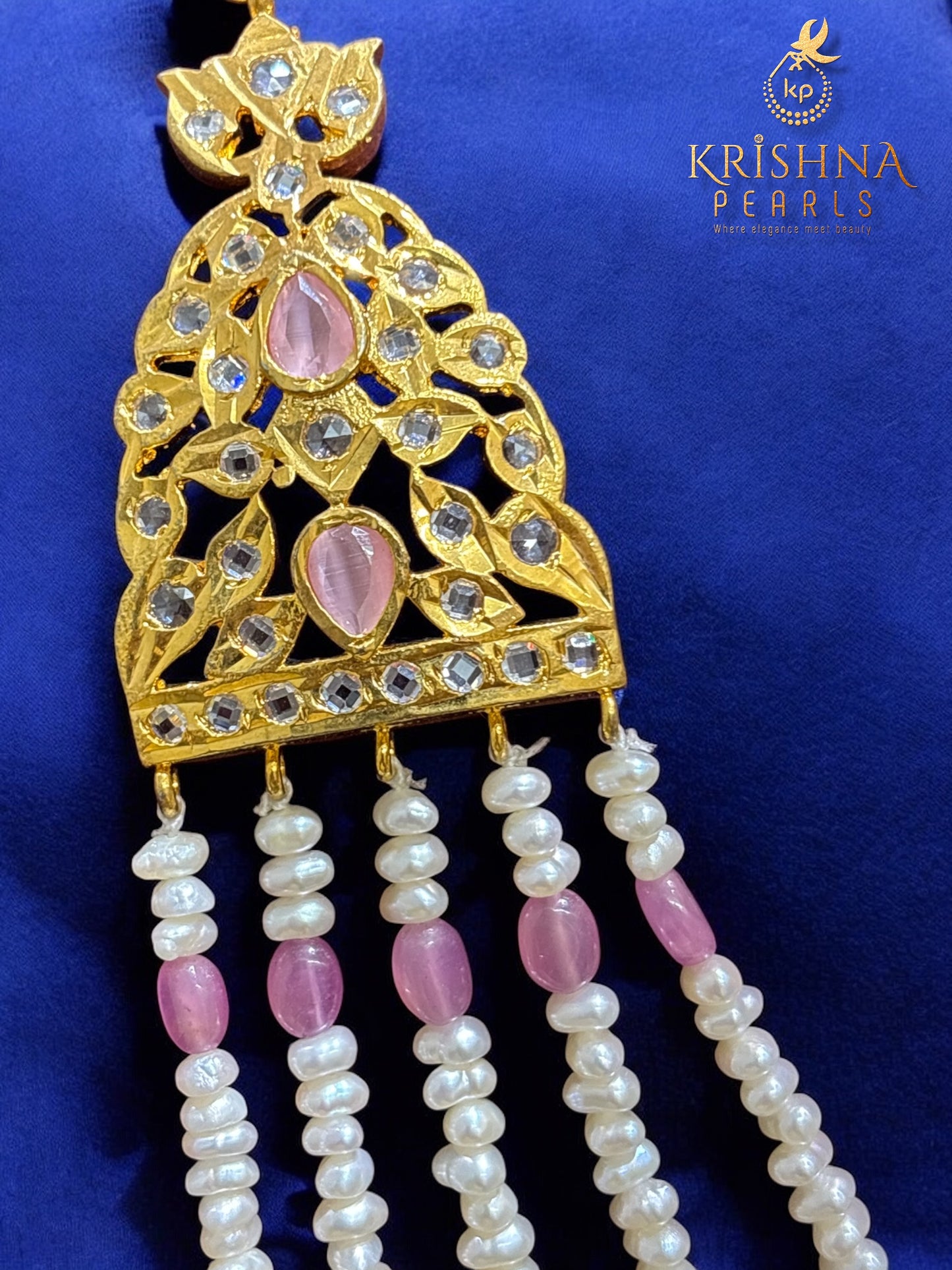 Regal Five Lada Floral Pearl & Ruby Cascade Necklace Set
