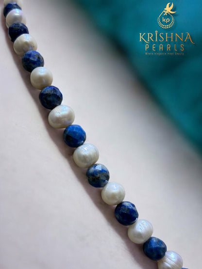 Beautiful Pearls & Lapis Lazuli Stones with Detachable Pendant