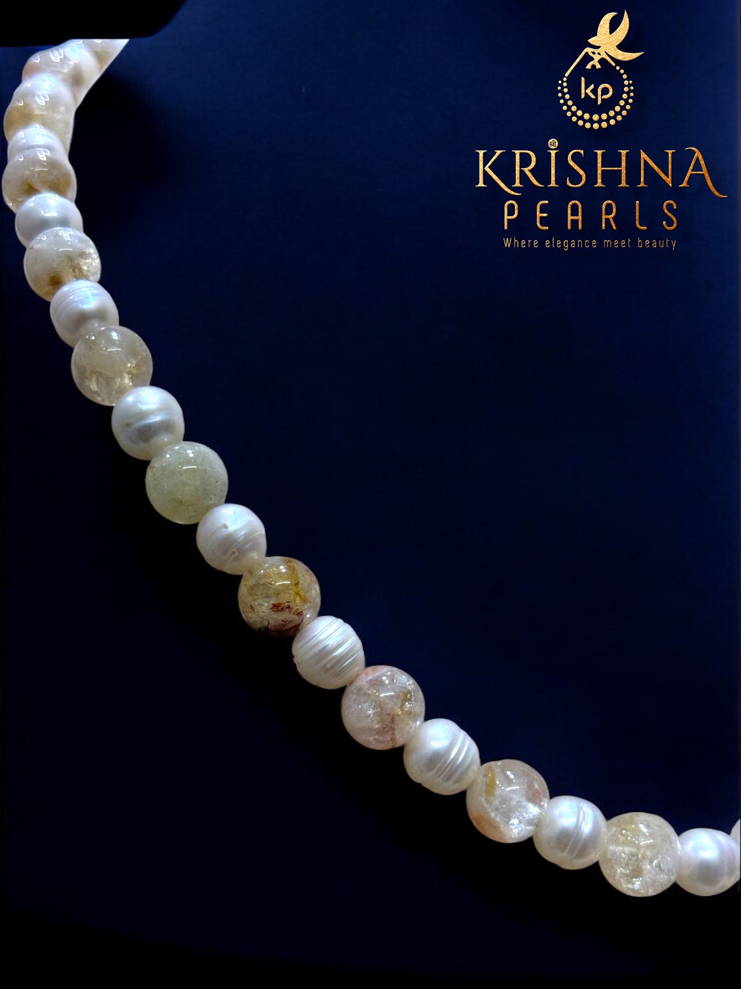 Beautiful Citrine & Pearls Necklace Set