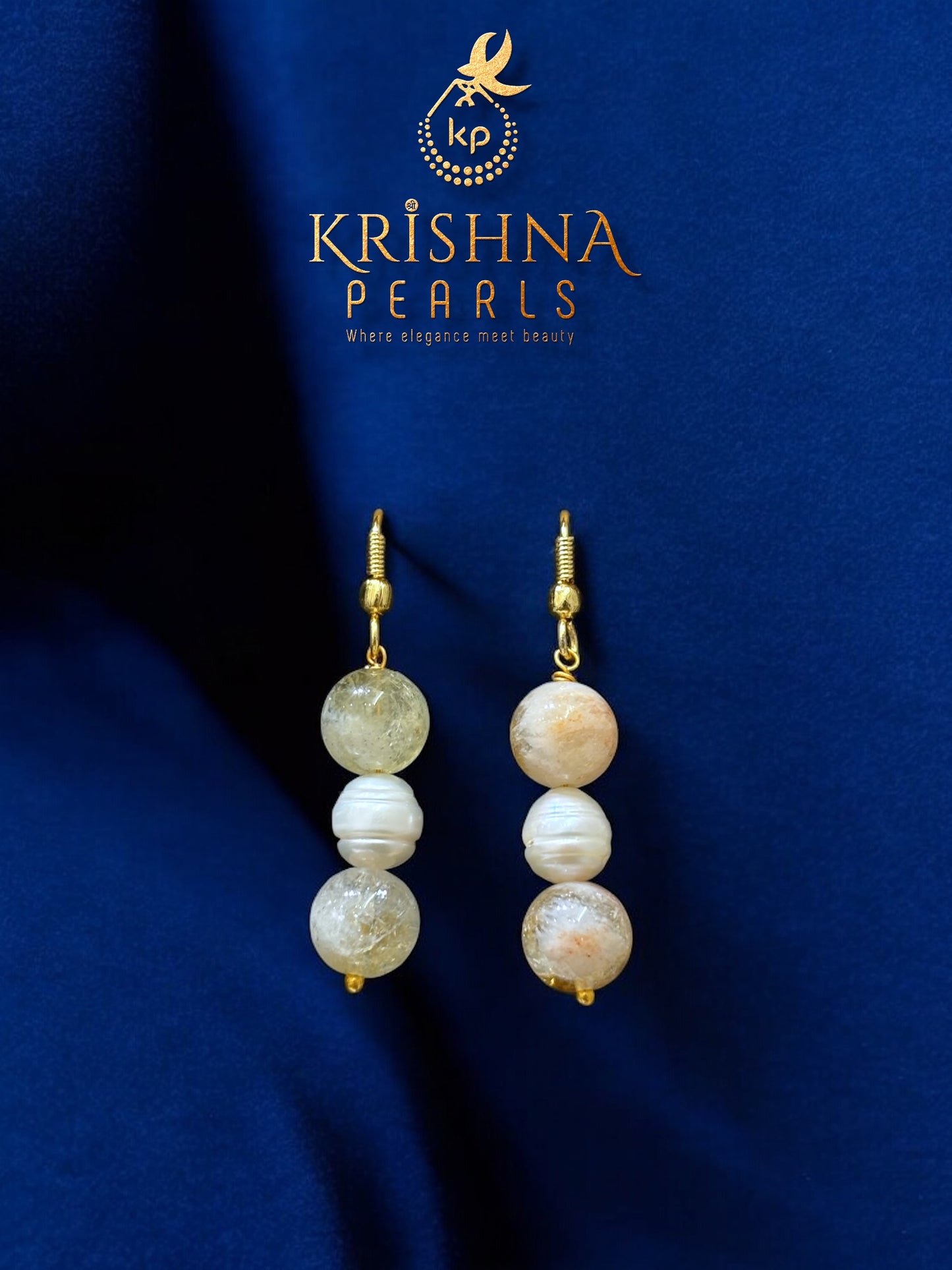 Beautiful Citrine & Pearls Necklace Set
