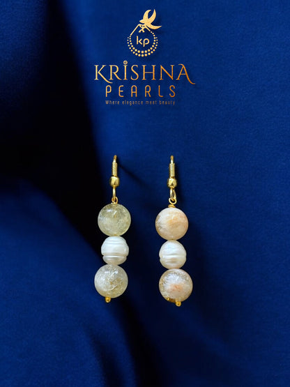 Beautiful Citrine & Pearls Necklace Set