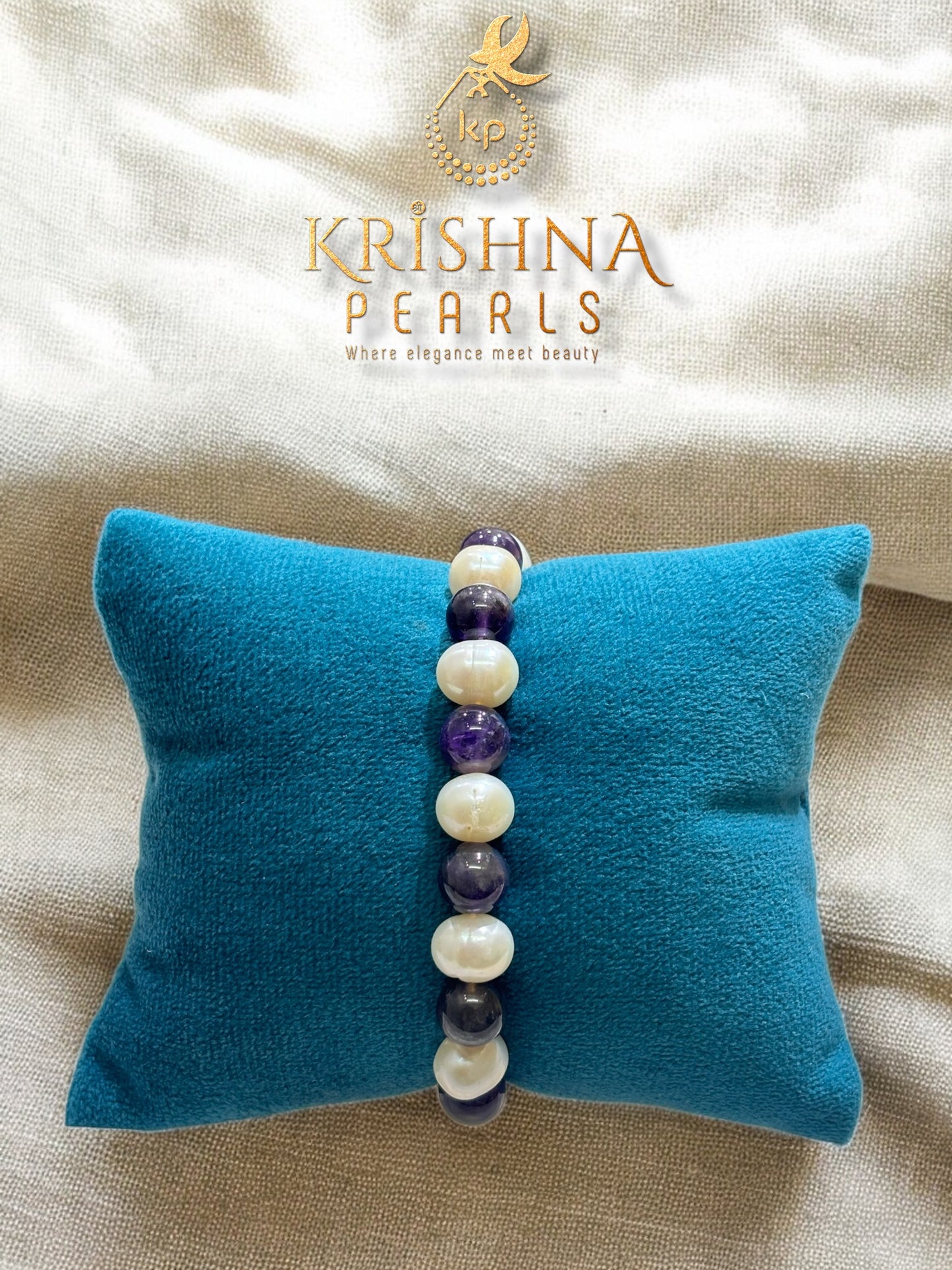 Beautiful Amethyst & Pearls Bracelet