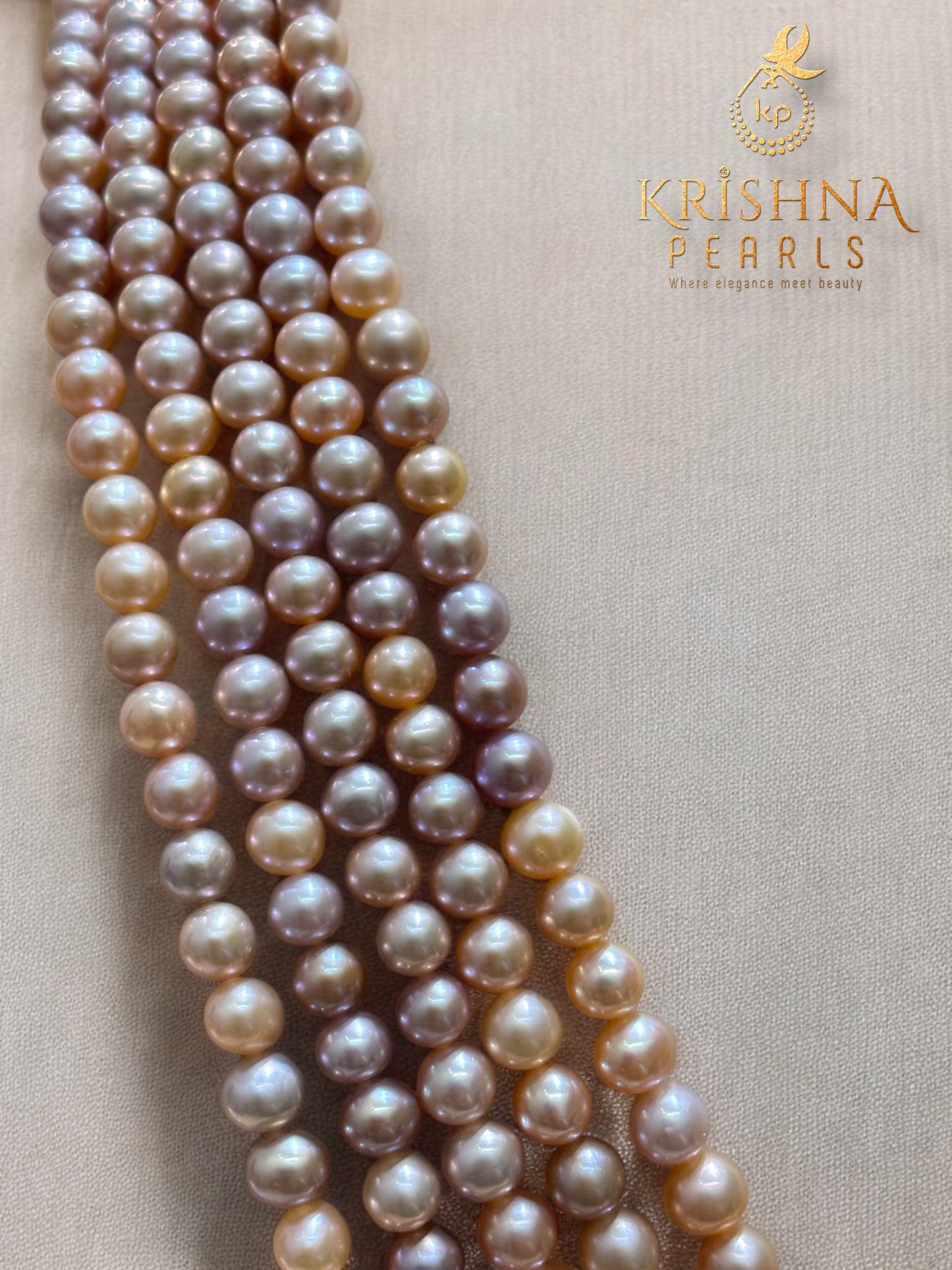 Exclusive 5 Layers Multicolour Round Pearls Necklace AAA+ Grade