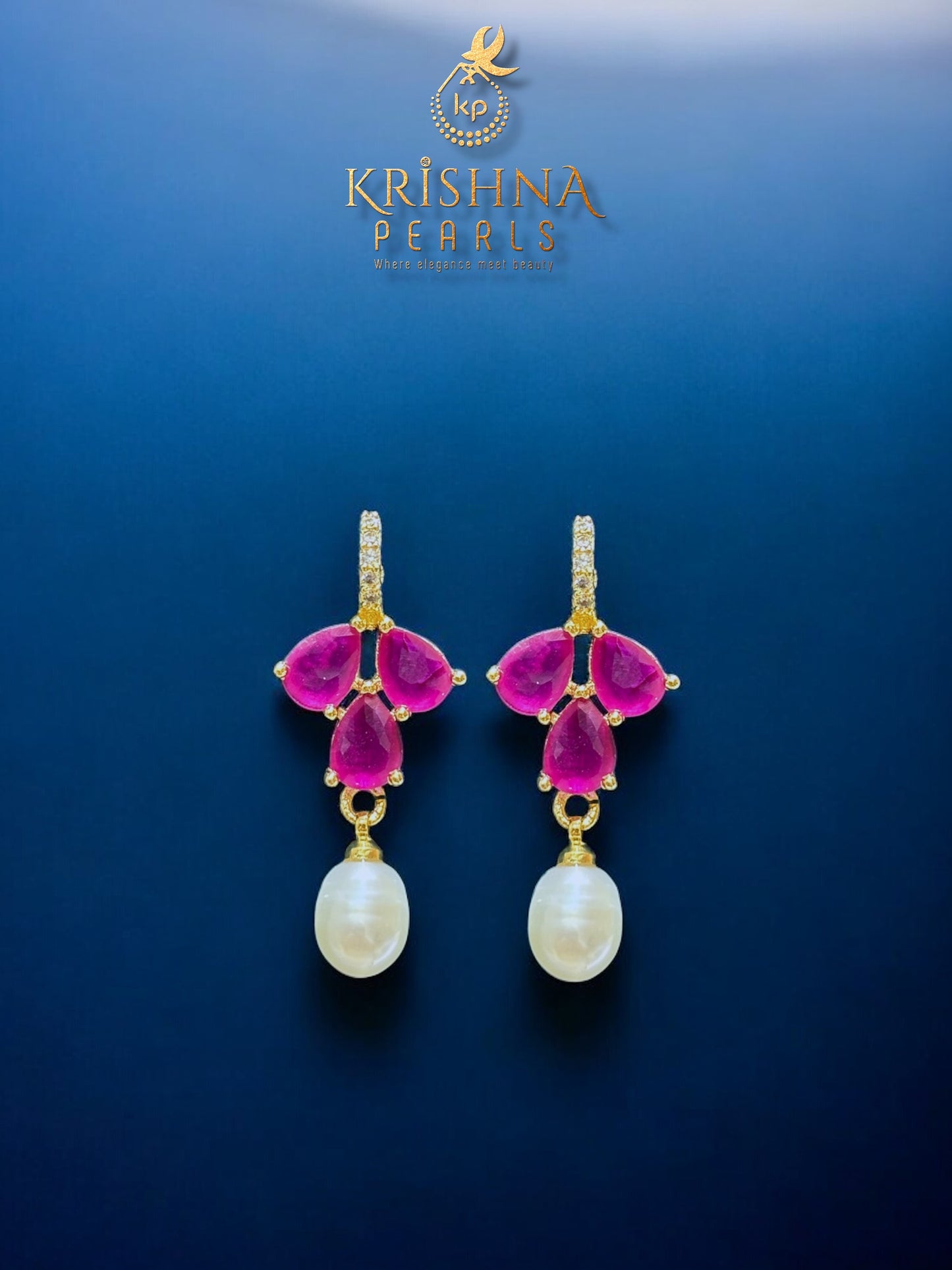 Ruby & Button Pearls Necklace Set