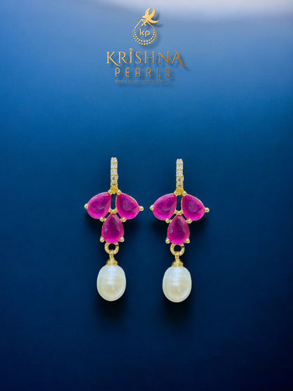 Ruby & Button Pearls Necklace Set