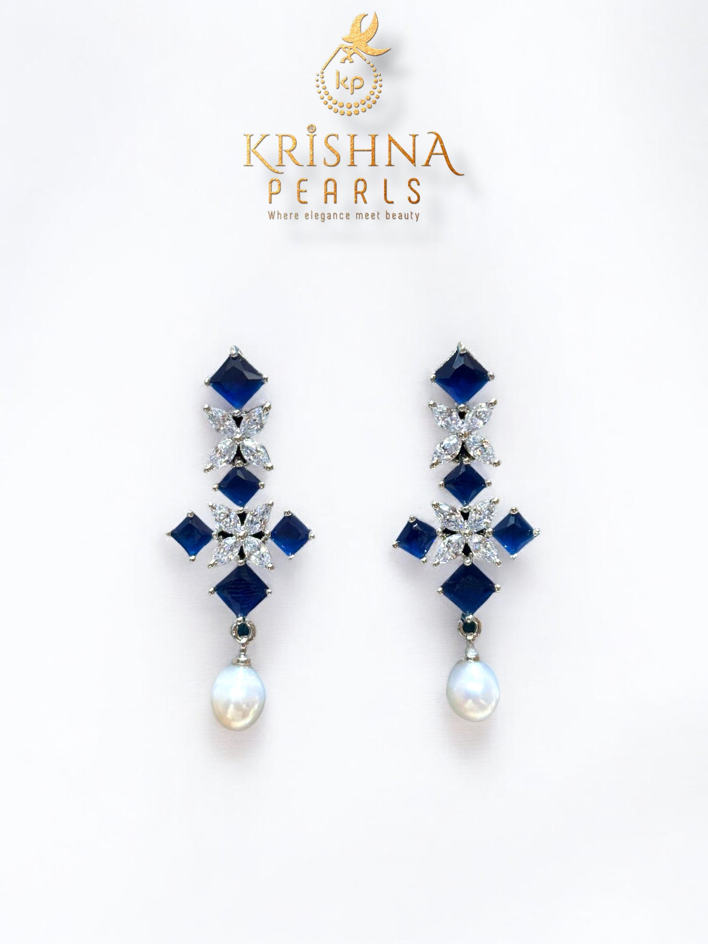 Sapphire Serenity Button Pearls Choker Set