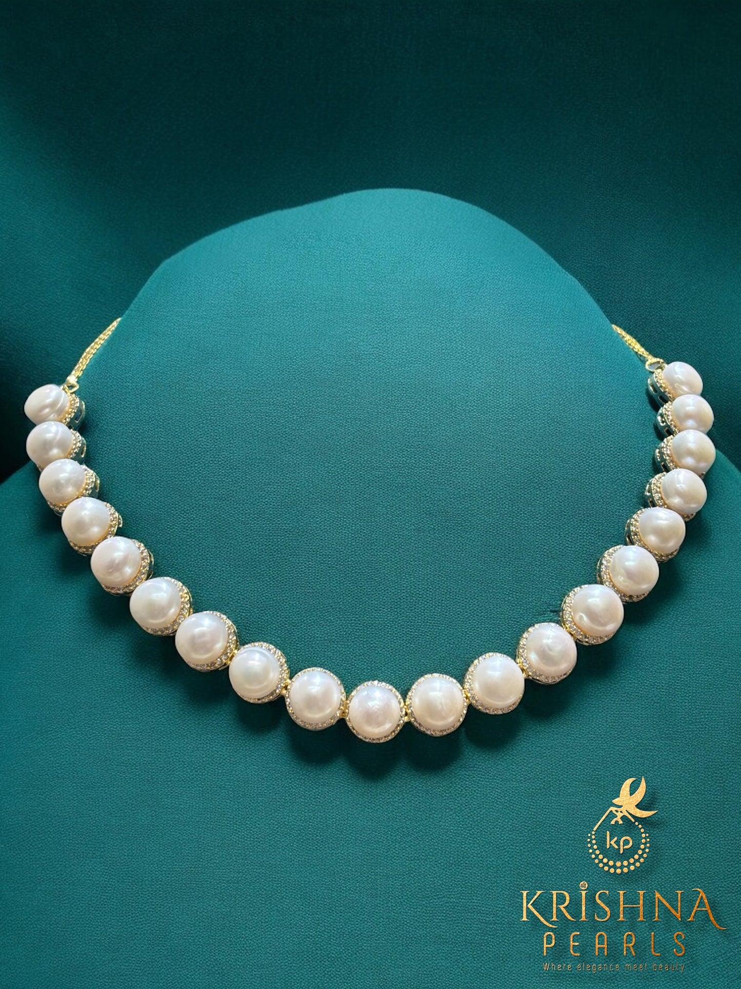 Finger Ring Pearls Necklace Set