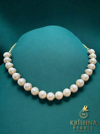 Finger Ring Pearls Necklace Set