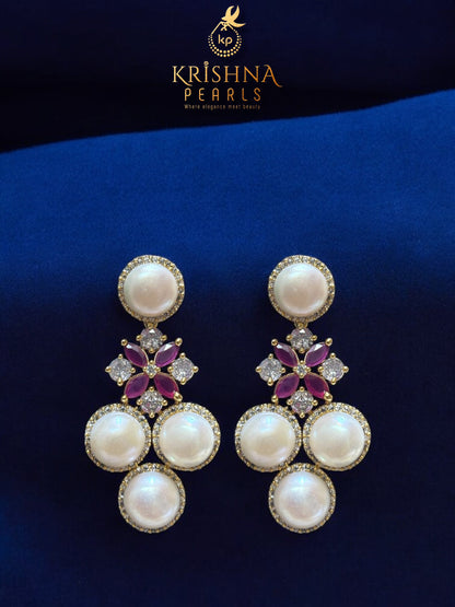 Imperial Ruby & Big Pearls Necklace Set