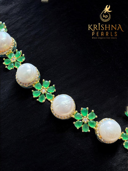 Emeralds Pearls Necklace Set
