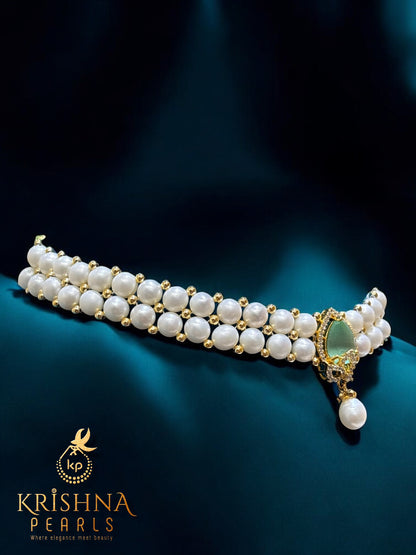 Pearls & Mint Green Choker Set